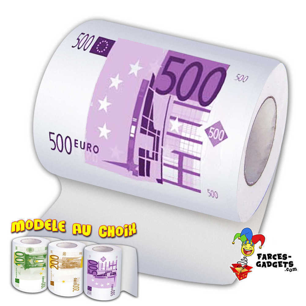 Rouleau de papier toilette billets de 100 euros